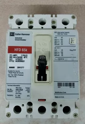 Cutler Hammer HFD3225 225 Amp 600V 3 Pole Circuit Breaker • $395.99