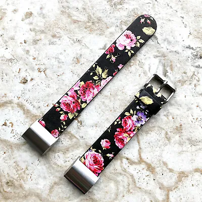 $55.92 • Buy FL-5-CH2 Soft Leather Floral Band Strap With Adapters For Fitbit Charge 2