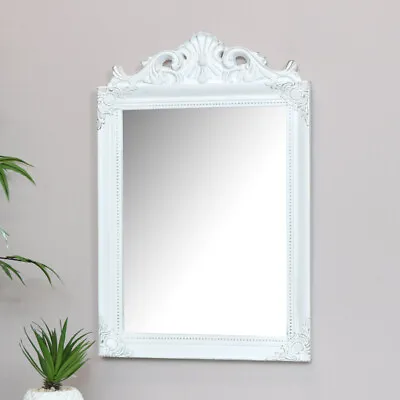 Antique White Wall Mirror Shabby Chic French Living Room Hallway Bathroom Mirror • £29.31