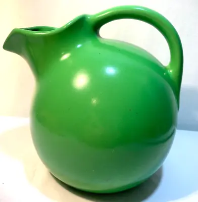 Vintage MCM Apple Green Ball Style Shaped Pitcher With Ice Lip • $22