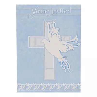 Christening/Naming Day/Baptism Card Baby Blue - You're Invited • £1.99