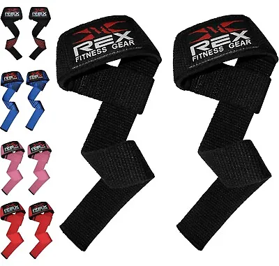 Weight Lifting Straps Training Gym Wraps Hand Wrist Extra Grip Support Padded UK • £8.95