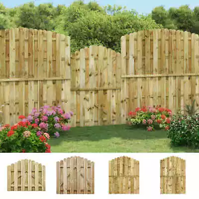 Garden Gate Impregnated Pinewood Arched Design Patio Outdoor Fence Door VidaXL • £33.99