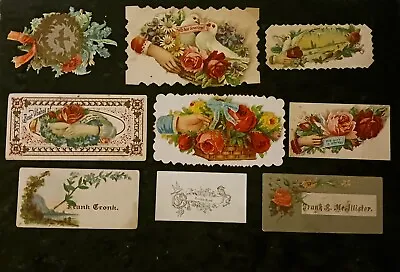 Mixed Vintage Victorian Hidden  And Unhidden Name Calling Cards Lot Of 9 • $7.98