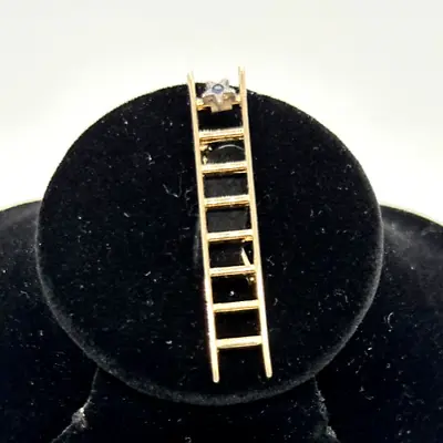 Vintage Brooch/Pin Gold Tone Ladder Rhinestone Rising Star Mary Kay Consultant • $9.01