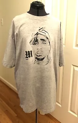 VTG MAKAVELI Tupac Shakur Men's Gray Shirt2XL? * In Fair Condition* LOOK! • $9.99