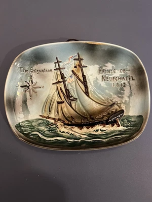 $5 • Buy Erich Stauffer Plate 8359 The Brigantine Prince De Neufchâtel 1812 Nautical Plat