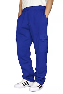 Men's Heavyweight Fleece Cargo Sweatpants S-6XL • $24.95