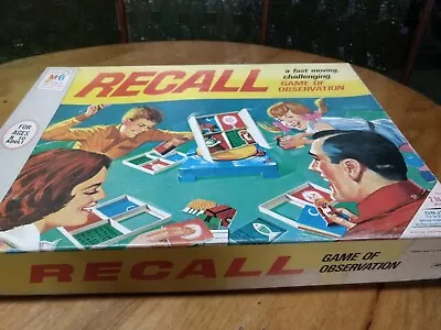 Vintage 1968 RECALL Board Game Of Observation Milton Bradley • $5.99