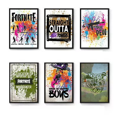 Fortnite Themed Wall Art Prints NO FRAME (Set Of 6) Room Video Game • $19.99