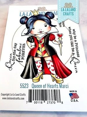 QUEEN OF HEARTS MARCI-La-La Land Crafts Rubber Stamp-Stamping Craft-Wonderland • $12.50