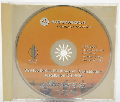 Motorola SB5100 Series SURFboard Cable Modem Installation CD-ROM + Case • $1.43