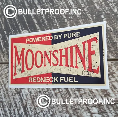 Powered By Pure Moonshine Decal Sticker Retro Hot Rod Rat Rod Vintage Stickers • $6