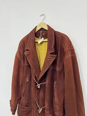 Vintage RUFFO Leather Jacket Duffle Coat Men's Size XL • $160