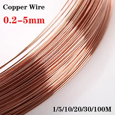 £185.09 • Buy Copper Wire Round Solid Bare 0.2mm 0.3mm 0.4mm 0.5mm 0.6mm 0.8mm 1mm 2mm To 5mm
