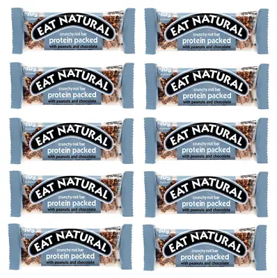 Eat Natural Protein Packed Peanuts & Chocolate Nut Bar — 10 X 45g Cereal Bars • £9.98