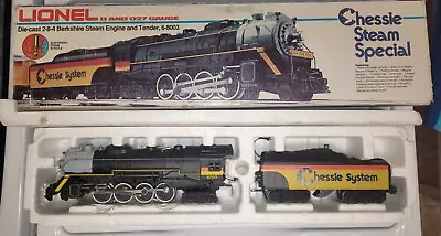 Lionel 6-8003 O Gauge Chessie 2-8-4 Berkshire Steam Locomotive & Tender EX/Box • $175