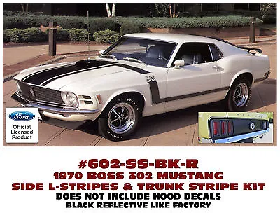 602-SS 1970 MUSTANG - BOSS 302 SIDE And TRUNK STRIPE KIT - NO HOOD STRIPES • $154.95