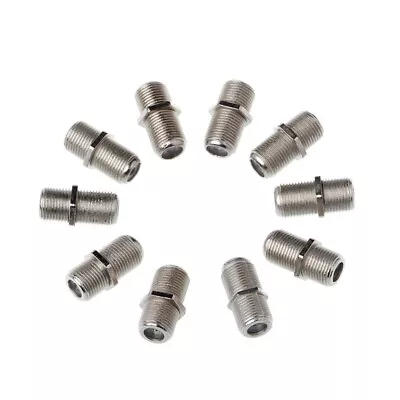 10 Pcs Joiner Barrels Connector F Plug Coupler Adaptor 4 For For TV • £5.51