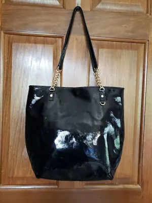 Michael Kors NS Jet Set Black Chain Tote Bag 38T2XJST3A Patent Leather • $50