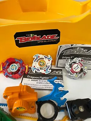 VTG Beyblade 2001 Stadium Lot With Drigger  Galzzly Draegon Launchers Rip Cords • $100