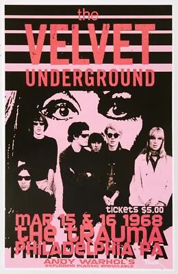 Velvet Underground Concert Reproduction 8.50  X 11  Poster Free Top Loader • $12.95