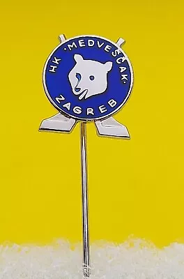 Medvescak Zagreb KHL Ice Hockey Croatian Vintage Pin Badge Lapel ! • $9.99
