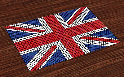Union Jack Place Mats Set Of 4 Mosaic British Flag • £16.99