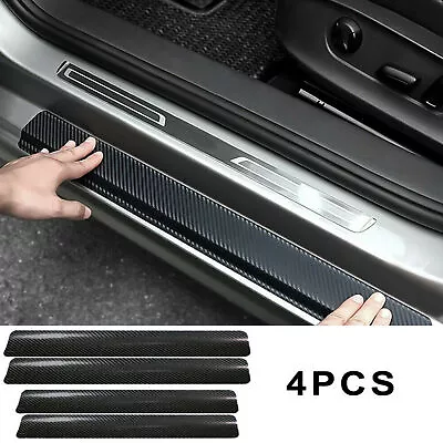 4Pcs Carbon Fiber Style Car Door Plate Sill Scuff Cover Anti-Scratch Sticker US • $9.96