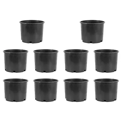 Pro Cal 3 Gallon Premium Nursery Black Plastic Planter Garden Grow Pots 10 Pack • $41.08