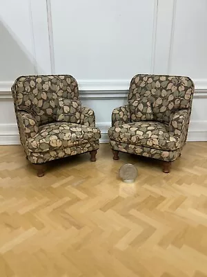 OOAK Dollhouse Doll House Miniature Artist Signed Pair Upholstered Club Chairs-- • $140