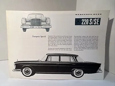1959 Mercedes-Benz 220S & 220SE European Special Brochure Catalog ENGLISH • $35