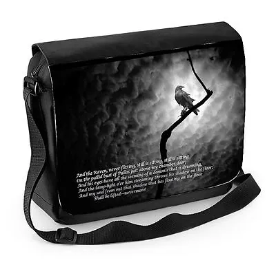 The Raven Edgar Allan Poe Laptop Messenger Bag - Goth • £21.95