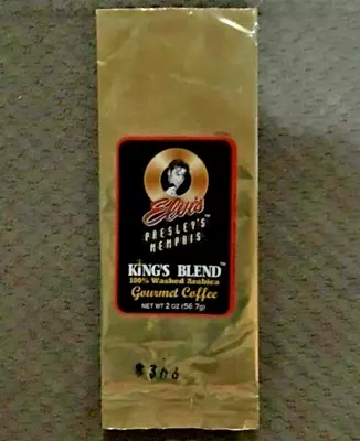 Elvis Presley- Elvis Presley's Memphis -gold Foil Gourmet Coffee - Sm. Empty Bag • $9.99