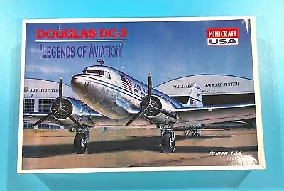 Minicraft Usa. Douglas Dc-3 Legends Of Aviation 1/144 Scale. Kit #4434 • $5