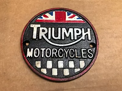 Vintage Triumph Cast Iron Sign 5  DIA. • $35