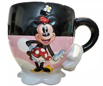 Vintage Walt Disney Mug Minnie Mouse Pink Polka Dot Ceramic Cup • $25