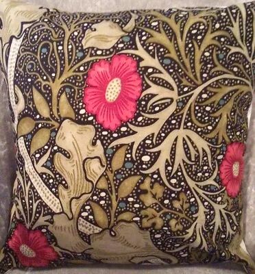 CUSHION- WILLIAM MORRIS SEAWEED Large Print Art Deco 100% Cotton 16” Sq • £6.50