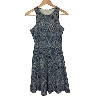 H&M Skater Dress Blue & White Size Small  Sleeveless Racer Back Stretch Women's • $12.42