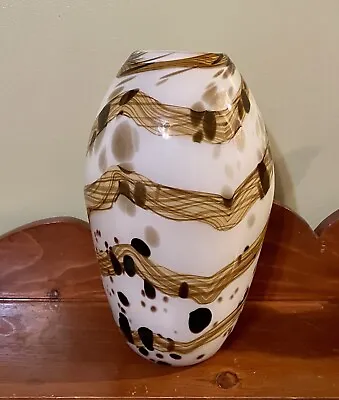 Viz Art Glass - Large Hand Blown Decorative Vase Mcm Beautiful! • $39