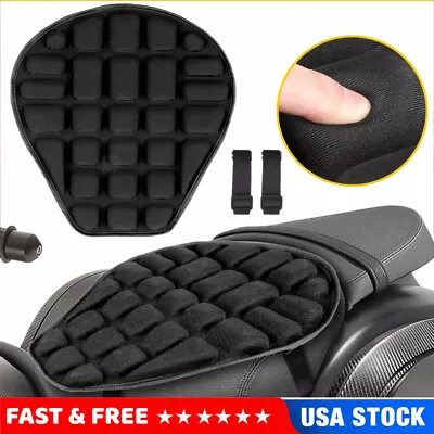 Motorcycle Comfort Gel Seat Cushion Pillow Pad Pressure Relief Cover Universal • $16.99