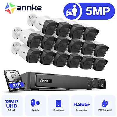 ANNKE 16CH 12MP NVR 5MP POE Security Camera System Audio Recording AI Detection • $424.79