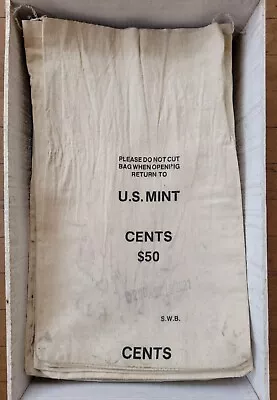 Vintage US Mint Canvas $50 Cents Coin Bank Bag Empty • $11.95