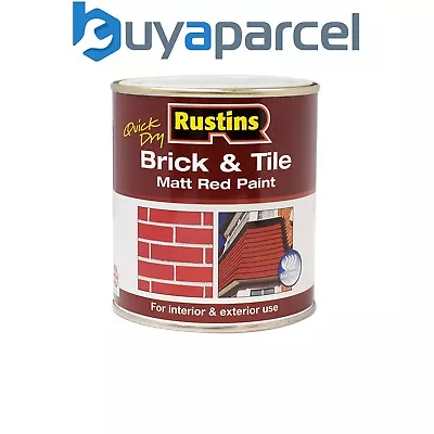 Rustins BRITW500 Quick Dry Brick & Tile Paint Matt Red 500ml RUSBTPMR500Q • £12.41
