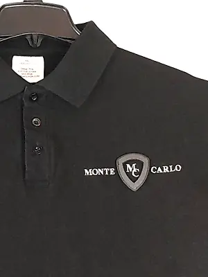 Monte Carlo Molipor Polo Shirt Mens XXL Black Silver Logo Car Racing • $12.88