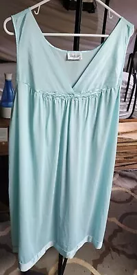 Womans Nightgown Vanity Fair Satin Trim  Blue Size XXL Vintage Soft  • $20