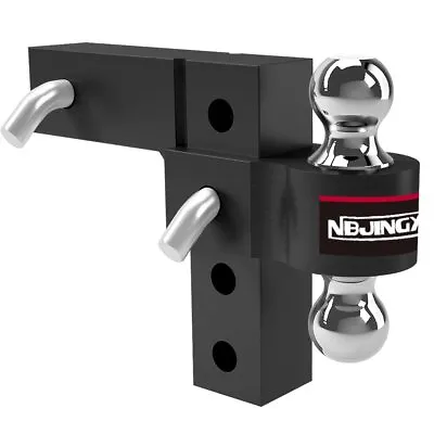 Adjustable Trailer Hitch Fits 2-5/16  Receiver 6'' Drop/Rise 5000LBS Dual Ball • $98.99