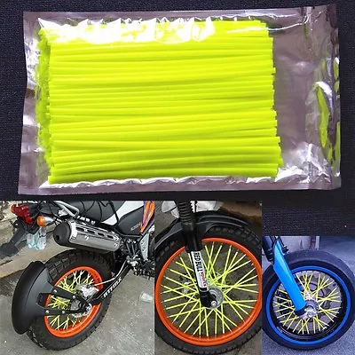  72pcs Yellow Wheel Spoke Wraps Cover Pipe 4 Dirt Bikes MX Enduro Supermoto • $12.55