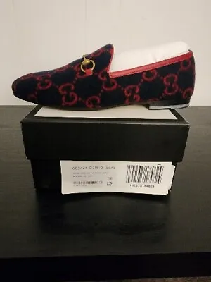 $350 • Buy Gucci Men's Fria Horsebit Loafers GG Wool Blue, Red