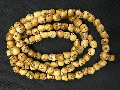 YAK BONE SKULL Prayer Beads Necklace ! Tibetan Buddhist Mala Shaman Rosary 108 • $29.99